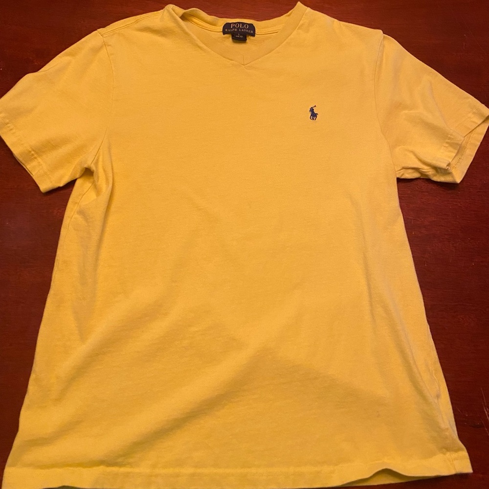 POLO Ralph Lauren Boys Yellow Soft Casual Logo T-Shirt-Size Large